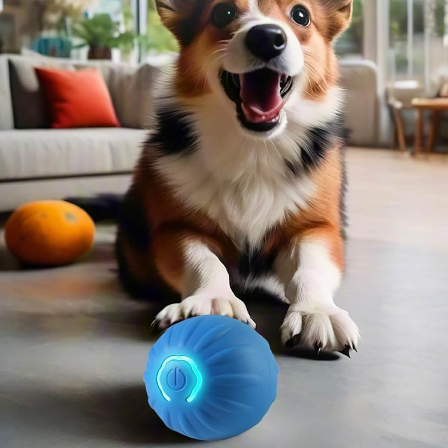 zwaartekracht springende hond bal corgi spelen